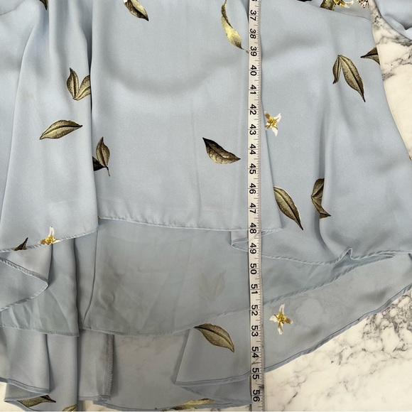 WHBM Blue Sleeveless Lemon Print Tea Midi Dress High Low Hem XL - Picture 11 of 16